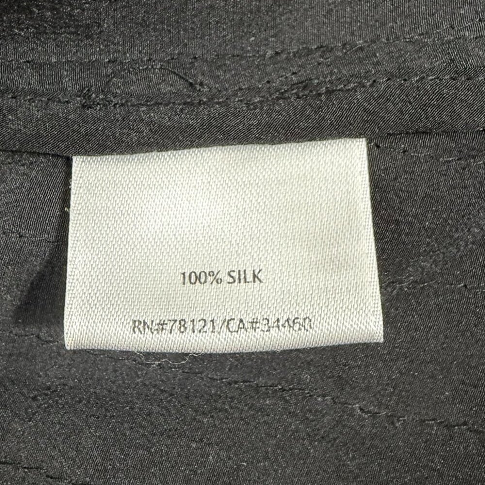 Eileen Fisher Crushed Silk Quilted Short Jacket Size M Black - Picture 10 of 10
